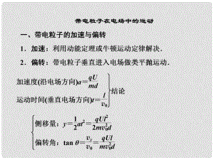 高中物理 專題突破13 帶電粒子在電場中的運(yùn)動課件 粵教版選修31