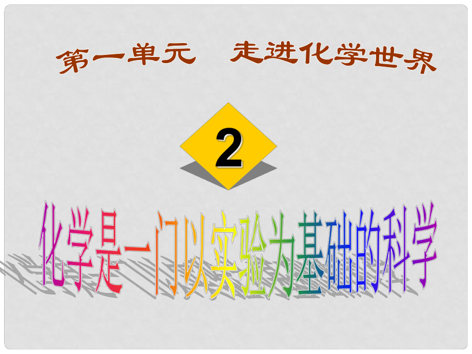 黑龍江省哈爾濱市第四十一中學八年級化學上冊 單元1 課題2 化學是一門以實驗為基礎的科學課件 （新版）新人教版五四制_第1頁