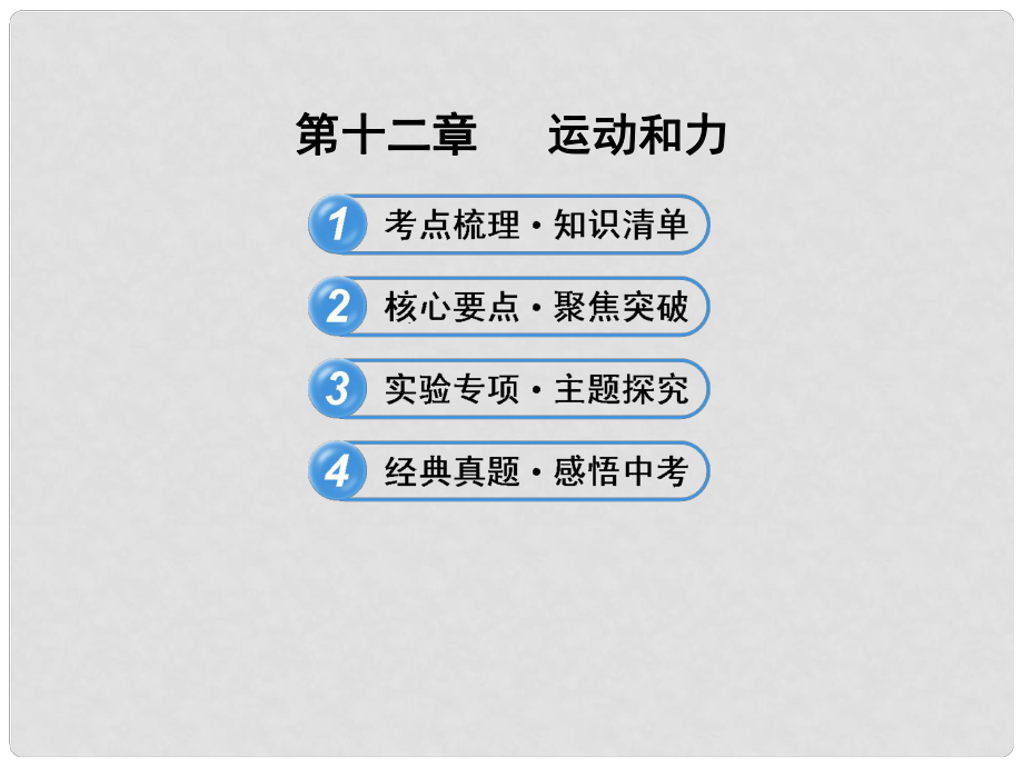 山東省濱州市鄒平實驗中學中考物理 第十二章 運動和力復習課件_第1頁