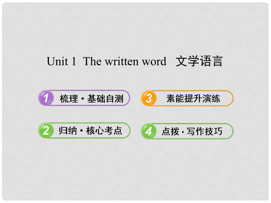 高中英語 Unit 1 The written word課件 譯林牛津版選修8_第1頁