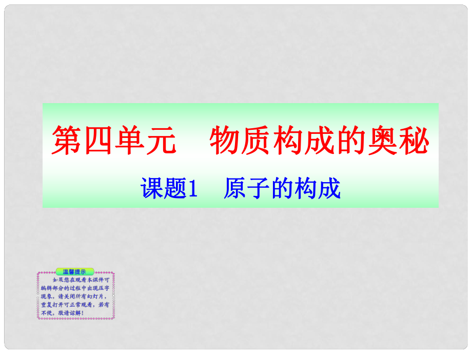 青海省湟川中学第二分校九年级化学《课题 原子的构成2》课件 人教新课标版_第1页