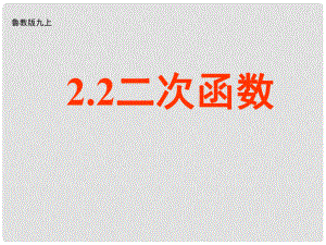 山東省招遠(yuǎn)市金嶺鎮(zhèn)邵家初級(jí)中學(xué)九年級(jí)數(shù)學(xué)上冊(cè) 二次函數(shù)課件 魯教版