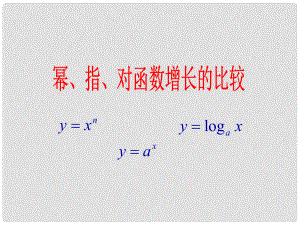 江西省遂川二中高中數(shù)學(xué) 3.6《冪、指、對數(shù)函數(shù)增長的比較》課件 北師大版必修1