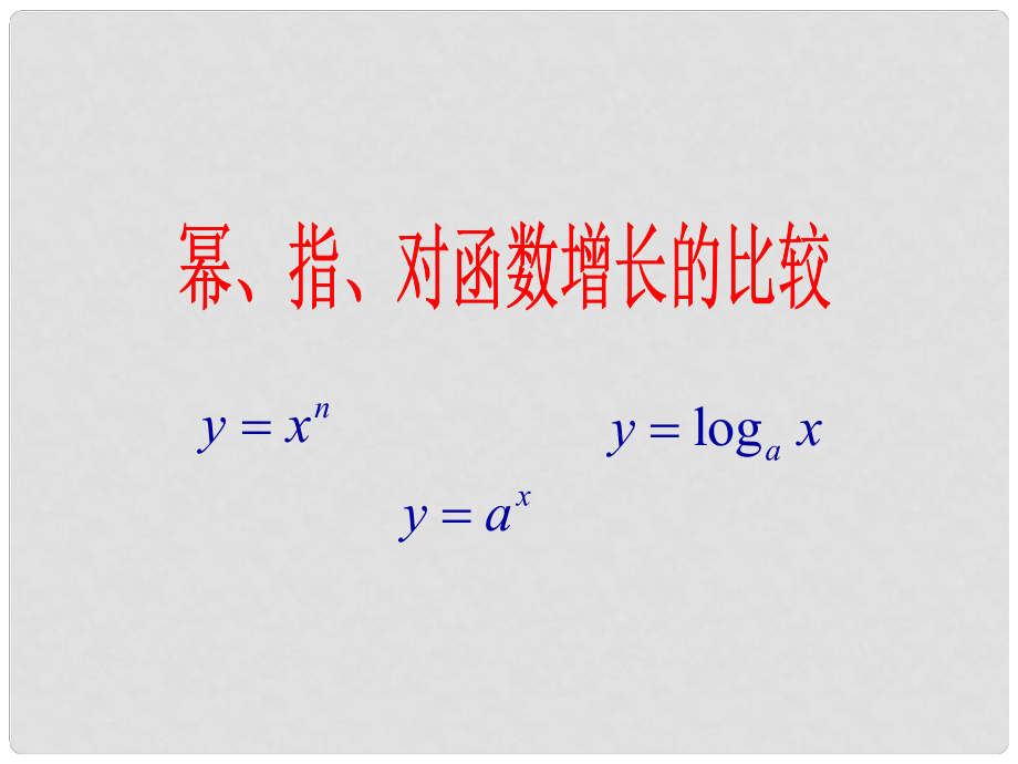 江西省遂川二中高中數(shù)學(xué) 3.6《冪、指、對數(shù)函數(shù)增長的比較》課件 北師大版必修1_第1頁