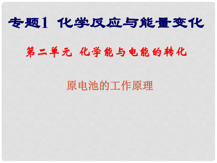 江蘇省大豐市南陽中學(xué)高中化學(xué)《原電池的工作原理》課件（1）_第1頁