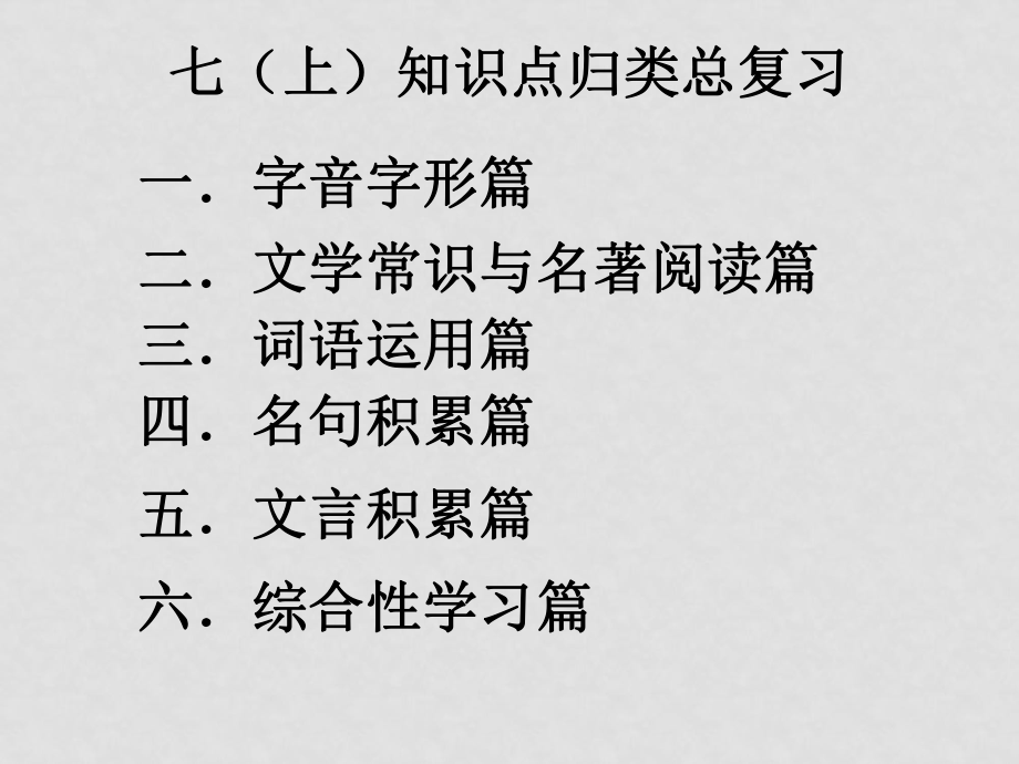 湖北省麻城市集美學校七年級語文上冊《知識點歸類》課件 新人教版_第1頁