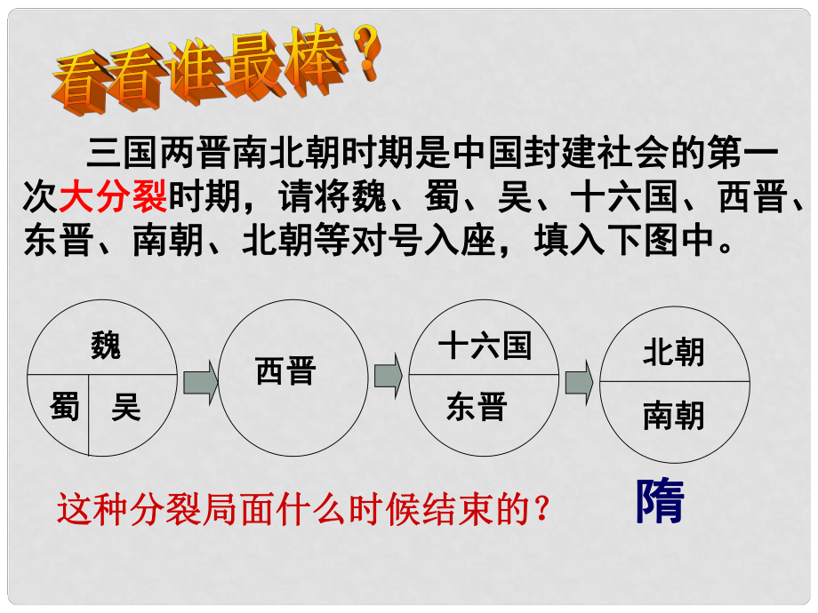 河南省安陽師范學院附屬中學七年級歷史下冊《第1課 繁盛一時的隋朝》課件 新人教版_第1頁