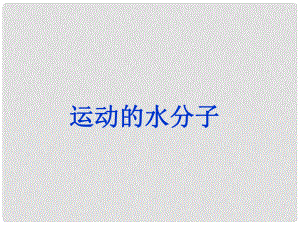 九年級化學全冊 第2單元 第1節(jié) 運動的水分子課件 魯教版