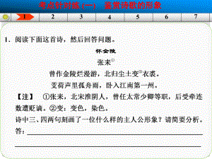 山東省高考語文大一輪復(fù)習(xí)講義 古代詩歌鑒賞 考點針對練一課件 魯人版