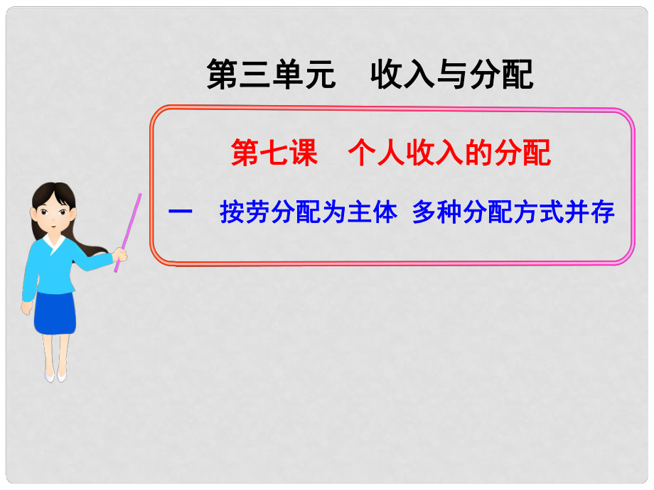 浙江省天臺縣高一政治 分配制度課件 新人教版_第1頁