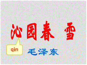 浙江省溫州市平陽(yáng)縣鰲江鎮(zhèn)第三中學(xué)九年級(jí)語(yǔ)文上冊(cè) 11 沁園 雪課件2 新人教版