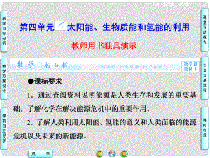 高中化學 專題2 第4單元《太陽能、生物質能和氫能的利用》課件 蘇教版必修2