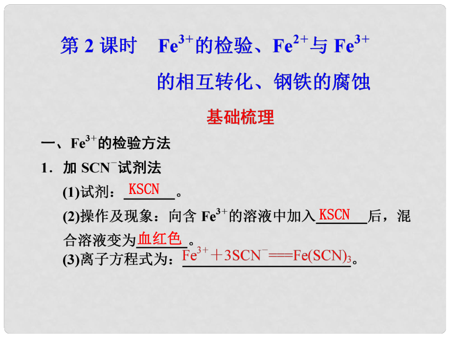 河北省行唐縣高一化學 專題3 第二單元 鐵 銅的獲取及應用 第2課時 蘇教版_第1頁