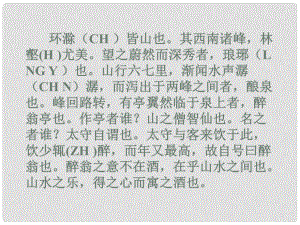 山東省濱州市鄒平實驗中學(xué)八年級語文下冊 醉翁亭記原文課件 新人教版