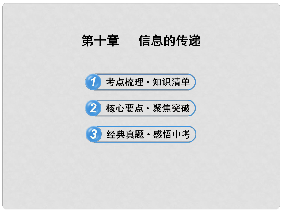 山东省滨州市邹平实验中学中考物理 第十章 信息的传递复习课件_第1页