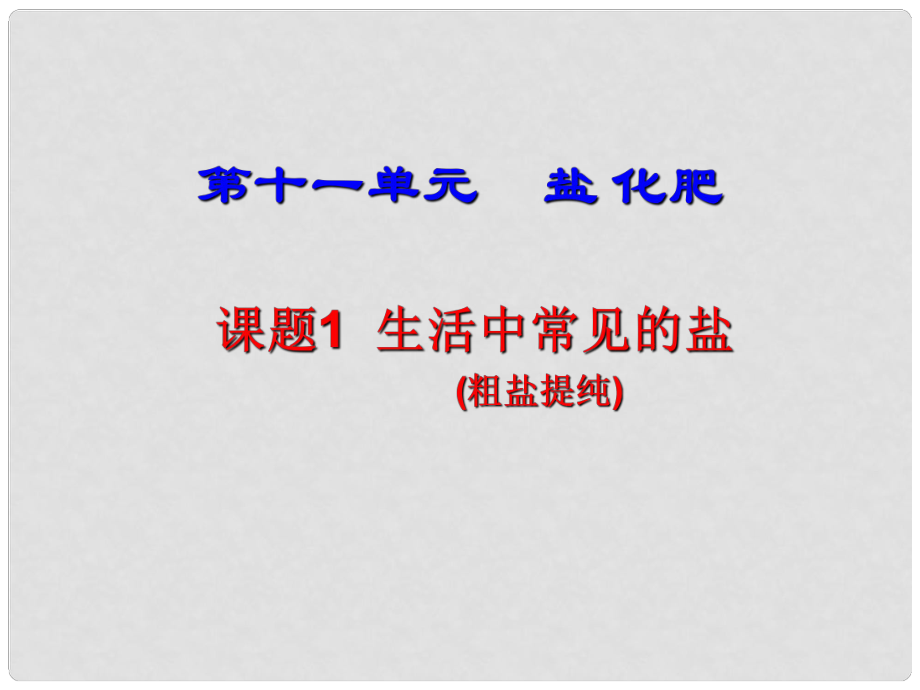 山東省郯城實驗中學九年級化學下冊 第十一單元《課題1 生活中常見的鹽》課件 （新版）新人教版_第1頁