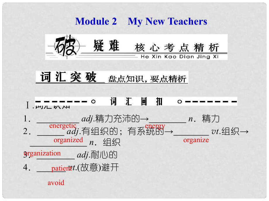 高考英語(yǔ)總復(fù)習(xí) Book 1 板塊一 Modules 2 My New Teachers課件 外研版_第1頁(yè)