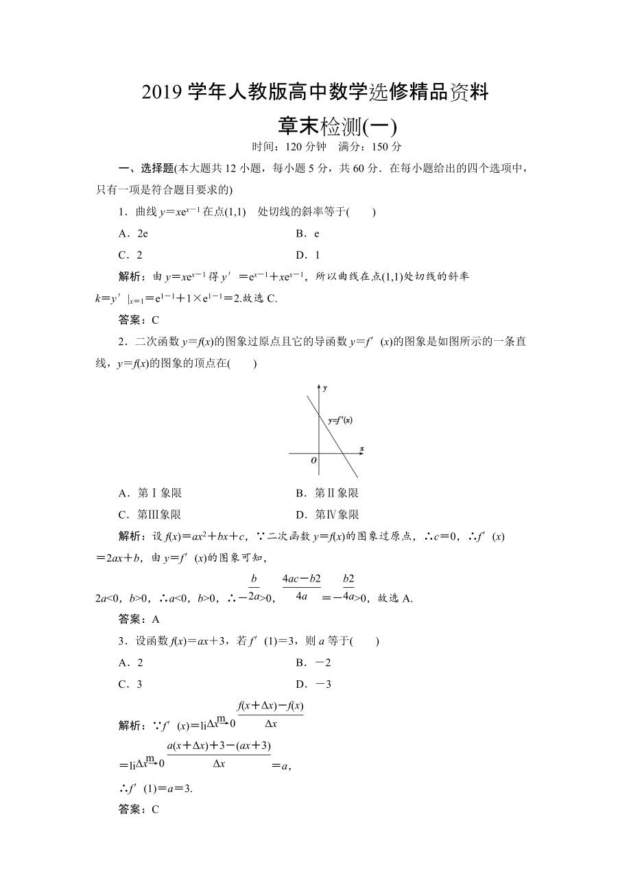 人教版 高中數(shù)學(xué) 選修22優(yōu)化練習(xí)：第一章 章末優(yōu)化總結(jié)_第1頁(yè)