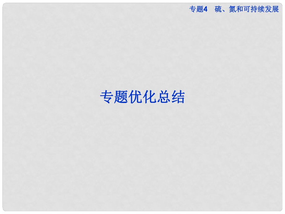 高中化学 专题4 专题优化总结 苏教版必修1_第1页