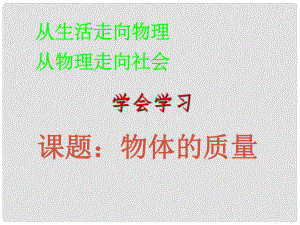 江苏省东台市唐洋镇中学八年级物理下册《6.1 物体的质量》课件 新人教版