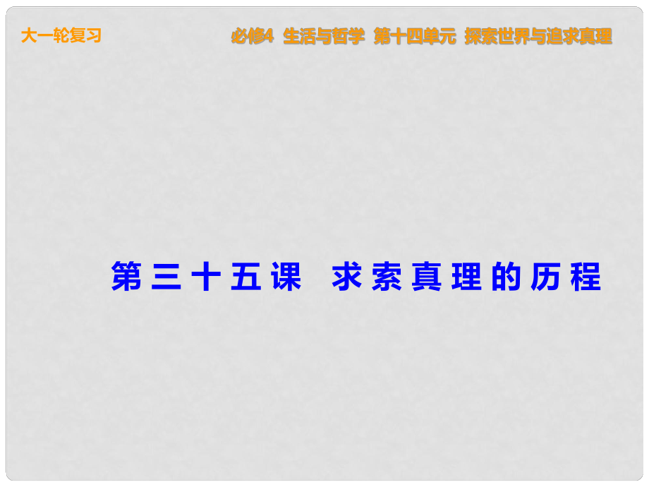 高考政治一輪復(fù)習(xí) 生活與哲學(xué) 第35課 求索真理的歷程課件 新人教版必修4_第1頁