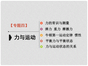 江蘇省淮安市中考物理總復(fù)習(xí) 專題04 力與運(yùn)動(dòng)課件