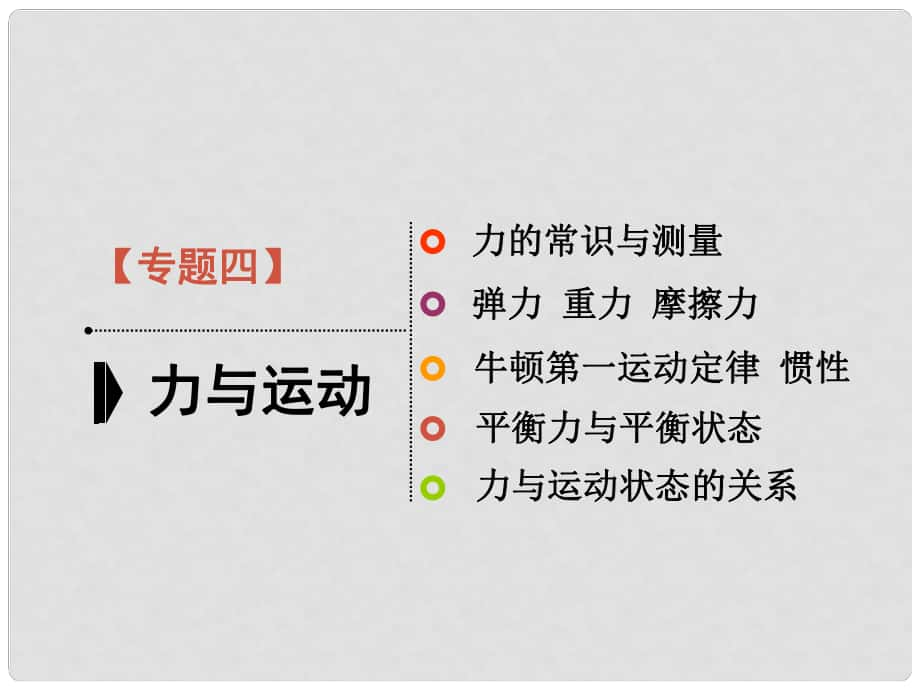 江蘇省淮安市中考物理總復(fù)習(xí) 專題04 力與運(yùn)動(dòng)課件_第1頁