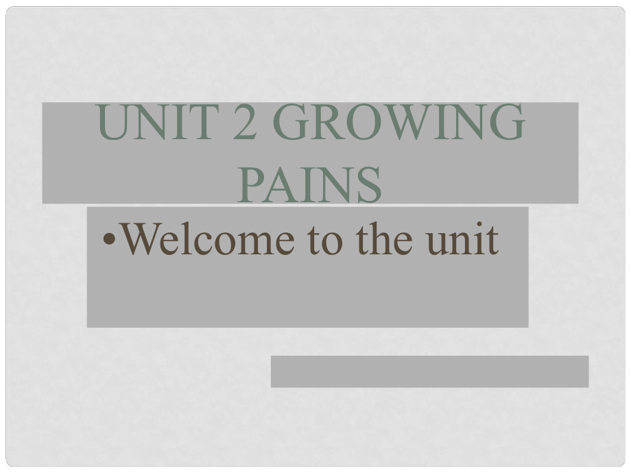 湖南省衡南縣第九中學(xué)高一英語(yǔ)《Unit2 Growing pains》課件 牛津版必修1_第1頁(yè)