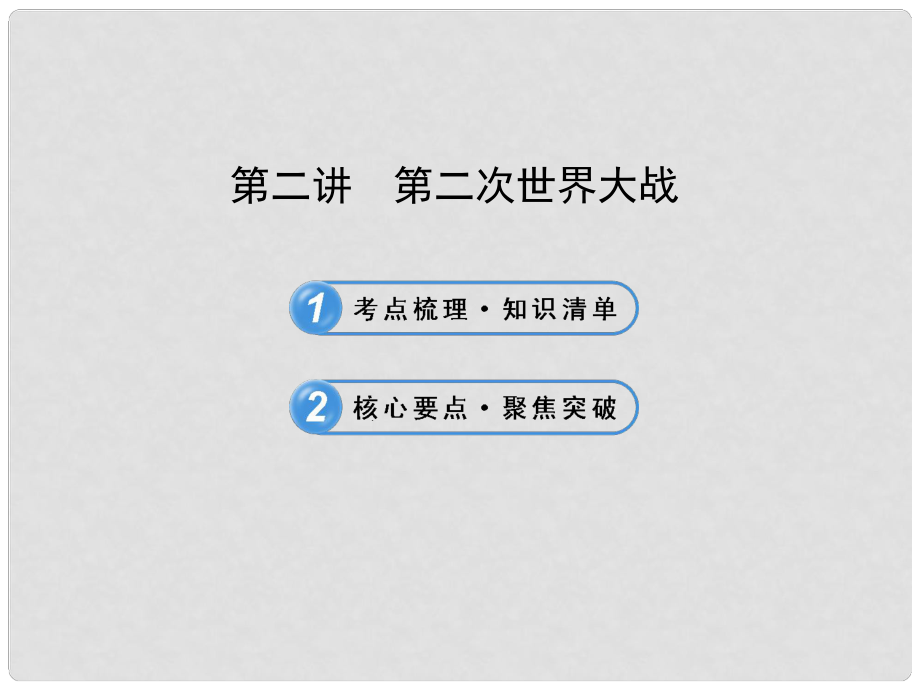 中考历史复习 第十六单元 两次世界大战之间的世界及二战爆发 第二讲 第二次世界大战课件 新人教版_第1页