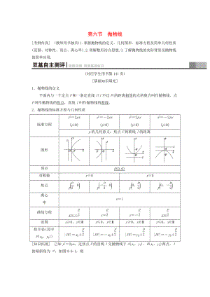 高考數(shù)學(xué) 一輪復(fù)習(xí)學(xué)案訓(xùn)練課件北師大版理科： 第8章 平面解析幾何 第6節(jié) 拋物線學(xué)案 理 北師大版