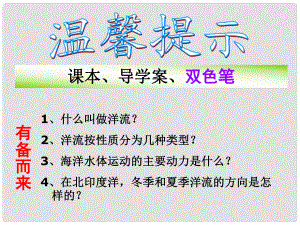 高中地理《第三章 地球上的水 3.2大規(guī)模的海水運動》課件 新人教版必修1