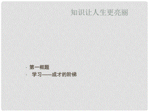 河北省正定縣七年級政治上冊 知識讓人生更亮麗課件