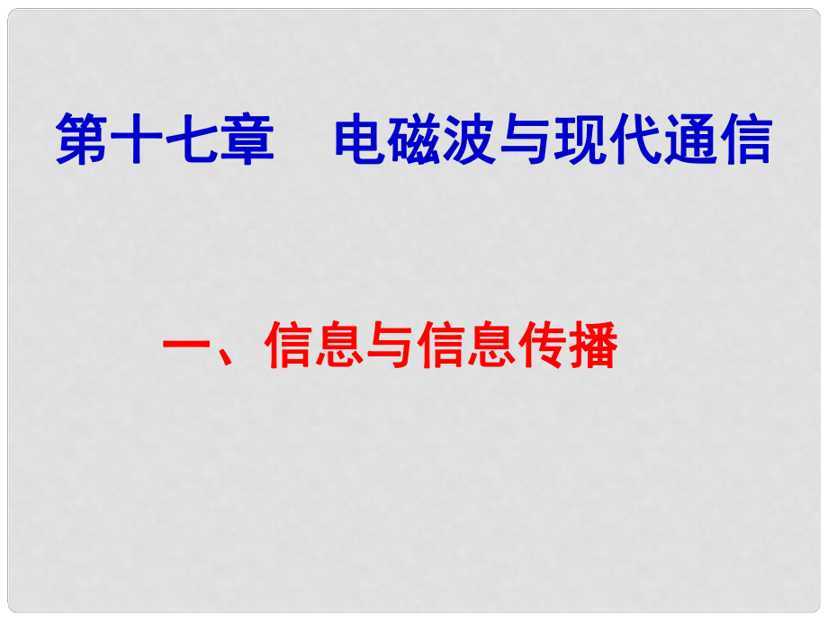 九年级物理下册 第17章 电磁波与现代通信复习课件 苏科版_第1页