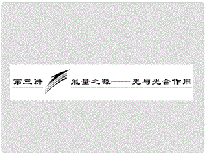 高考生物一輪復(fù)習(xí) 第三單元 第三講 能量之源——光與光合作用課件 必修1