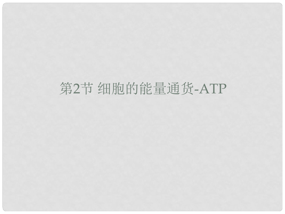 江蘇省邳州市第二中學高中生物一輪總復習 細胞的能量“通貨”ATP課件 新人教版_第1頁