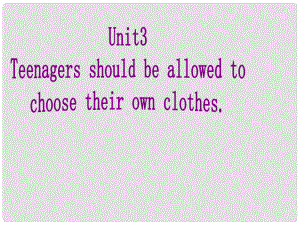 浙江省泰順縣羅陽二中九年級英語《Unit 3 Teenagers should be allowed to choose their own clothes》課件3 人教新目標版