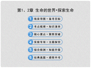 中考生物 第1、2章 生命的世界 探索生命配套課件 北師大版