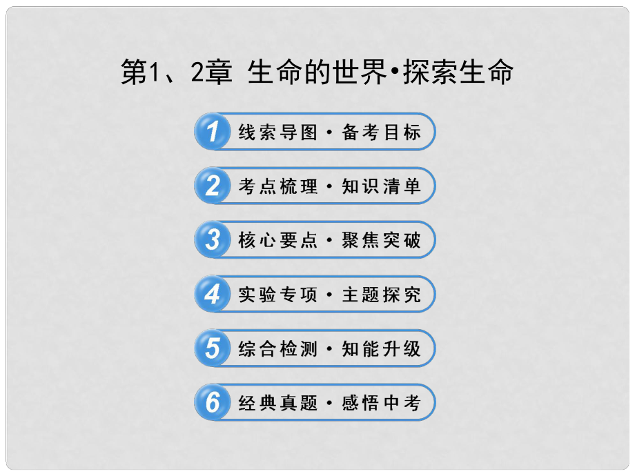 中考生物 第1、2章 生命的世界 探索生命配套課件 北師大版_第1頁