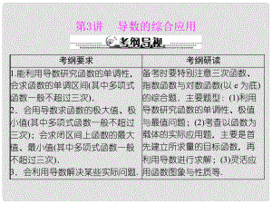 重庆市万州分水中学高考数学一轮复习 第四章《导数》第3讲 导数的综合应用指导课件 新人教A版
