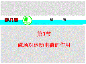 高考物理一輪復(fù)習(xí)方案 （高頻考點(diǎn)+熱點(diǎn)導(dǎo)練+歷年高考題）第8章 第3節(jié) 磁場(chǎng)對(duì)運(yùn)動(dòng)電荷的作用課件 新人教版