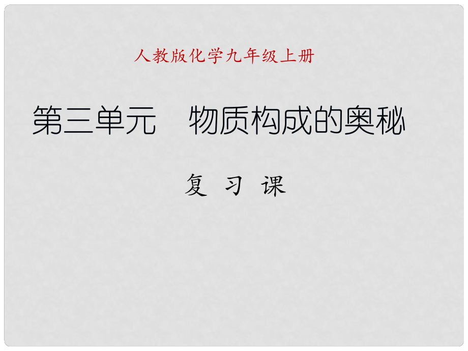 九年級化學上冊 第三單元 物質構成的奧秘復習課課件 新人教版_第1頁