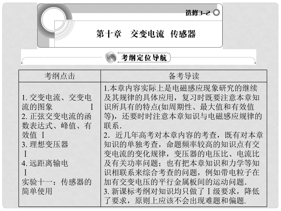 高中物理 第十章交變電流 傳感器課件 魯科版選修32_第1頁