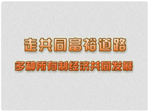 江蘇省張家港市第一中學(xué)九年級(jí)政治全冊(cè)《第10課 多種所有制經(jīng)濟(jì)共同發(fā)展》課件 新人教版