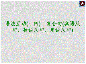 中考英語復習方案 語法互動 復合句賓語從句、狀語從句、定語從句課件