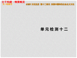 高考政治一輪復習 單元檢測十二 發(fā)展中國特色社會主義文化課件 新人教版必修3