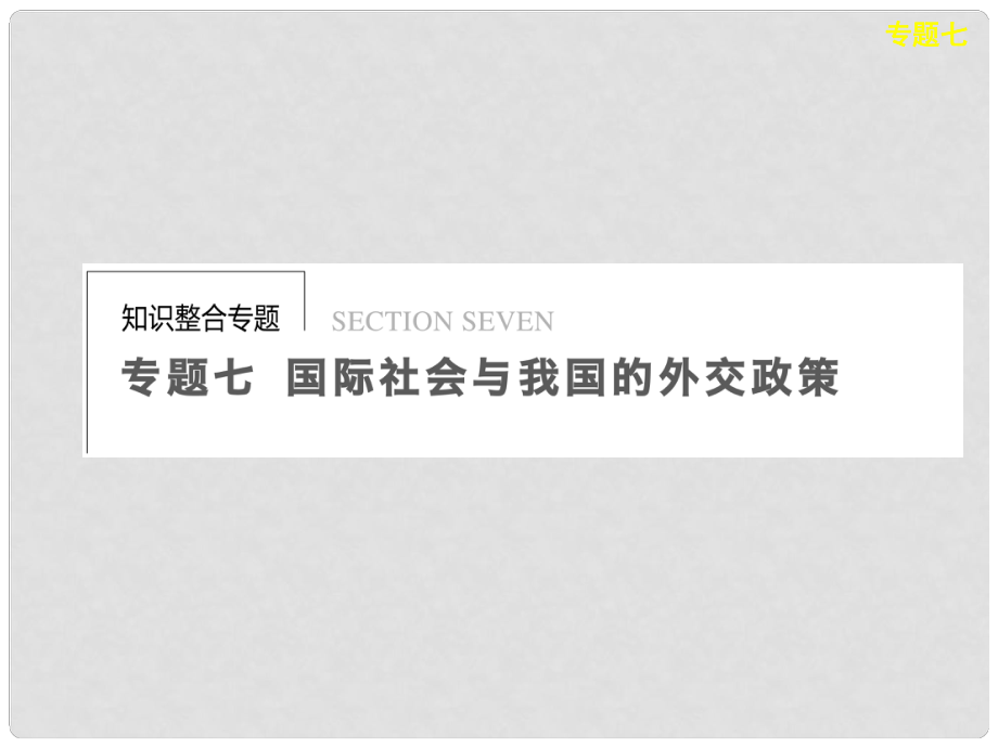 高考政治二輪專題突破 知識整合 專題七 國際社會與我國的外交政策課件 新人教版_第1頁