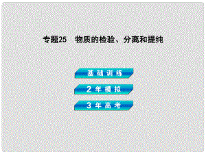 高考化學(xué) 專題25 物質(zhì)的檢驗、分離和提純復(fù)習(xí)課件 新人教版