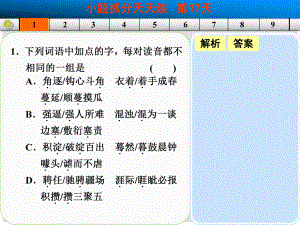 山東省高考語(yǔ)文大一輪復(fù)習(xí)講義 小題抓分天天練 第17天課件 魯人版