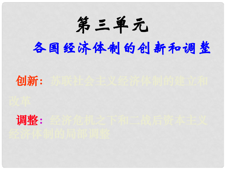 高中歷史 第三單元第16課 社會主義經(jīng)濟體制的建立課件 岳麓版必修2_第1頁