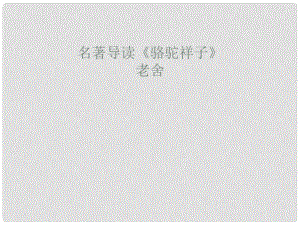 云南省麻栗坡縣董干中學八年級語文上冊 名著導讀《駱駝祥子》課件 新人教版